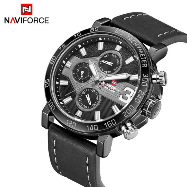 NAVIFORCE NF 9137 BWB muški sportsko elegantni visokokvalitetni sat sa kaišem od prirodne kože - Image 2