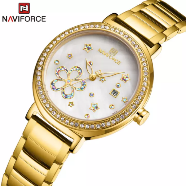 NAVIFORCE NF 5016 GW analogni ženski vodootporni ručni luksuzni sat