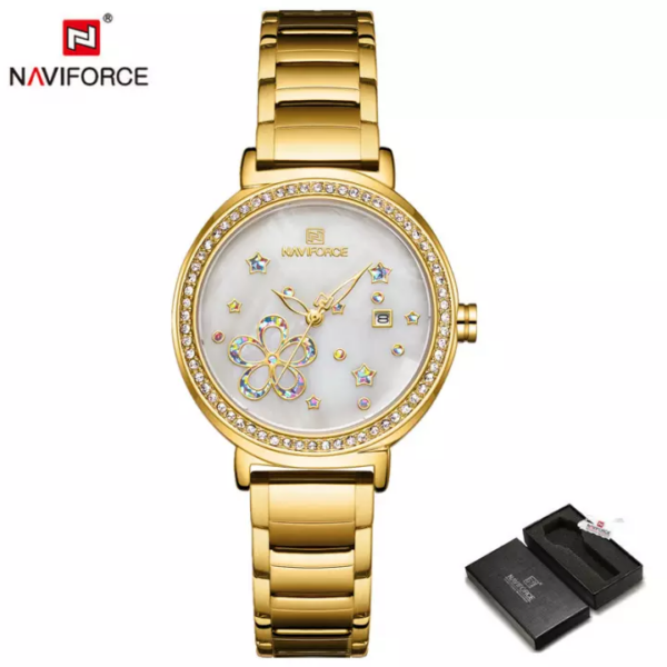 NAVIFORCE NF 5016 GW analogni ženski vodootporni ručni luksuzni sat