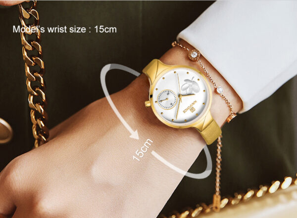 NAVIFORCE NF 5001 GWY analogni ženski vodootporni ručni luksuzni sat od nerđajućeg čelika