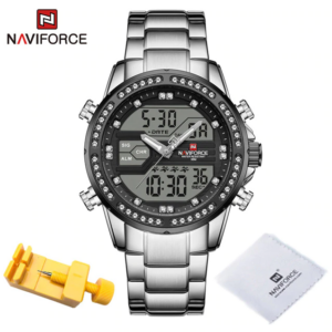 NAVIFORCE NF-9190-SB analogno digitalni sat za muškarce sa kalendarom