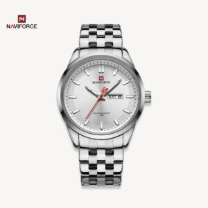 2022 NAVIFORCE sivi analogni elegantni ručni sat sa kalendarom, klasičan dizajn stare škole od nerđajućeg čelika NF 9203 SW