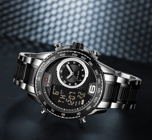 NAVIFORCE luksuzni kvarcni ručni sat od nerđajuđeg čelika NF 9199S SB vodootporan